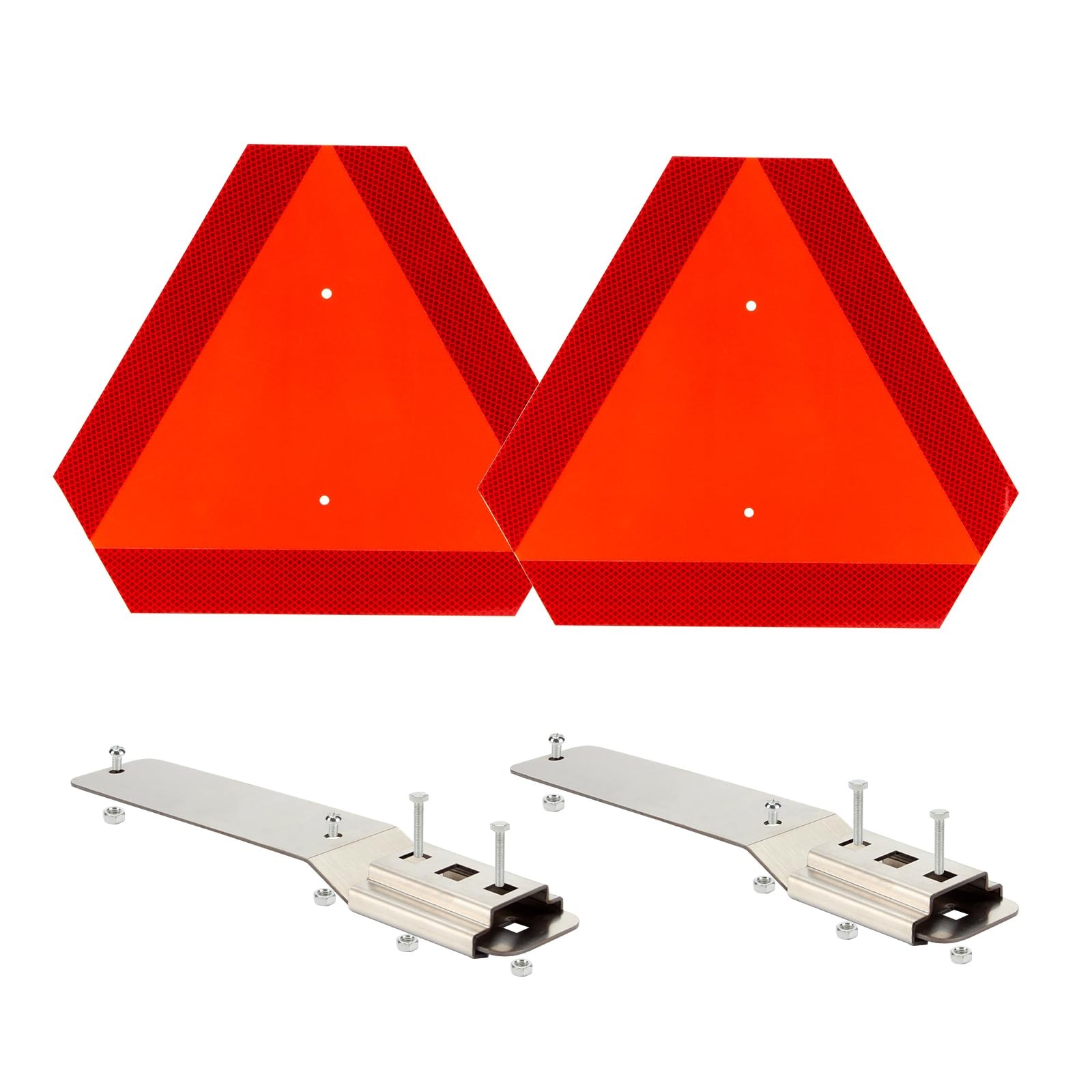 Kcgani 2 Sets Aluminum Slow Moving Vehicle Triangle Sign, Warning Triangles w…