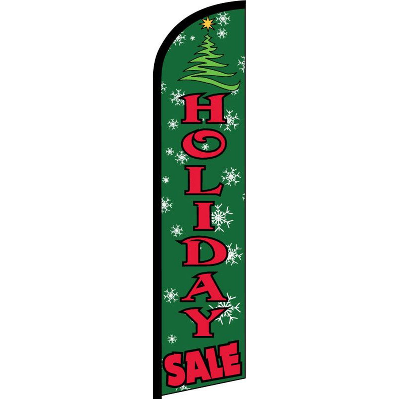 Holiday Sale Snowflakes 2 1/2 ft X 11 1/2 ft Windless Swooper Flag