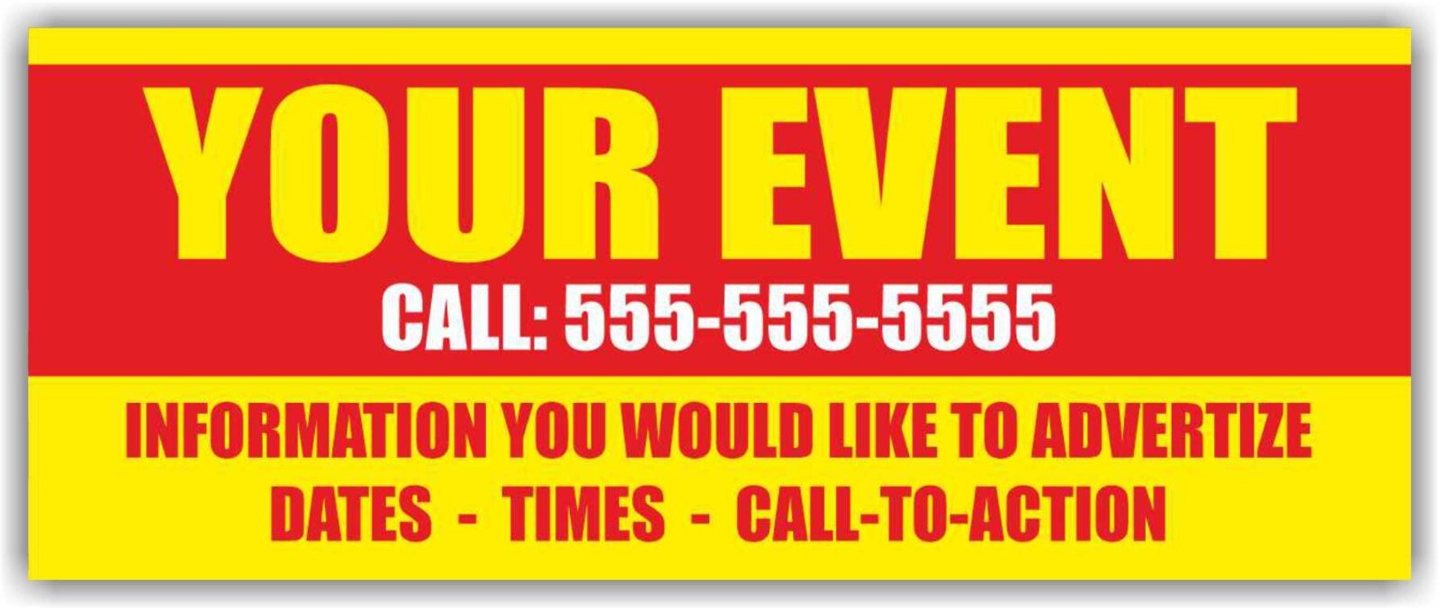 YOUR EVENT Custom Business Name Advertising Banner Vinyl Sign Any message
