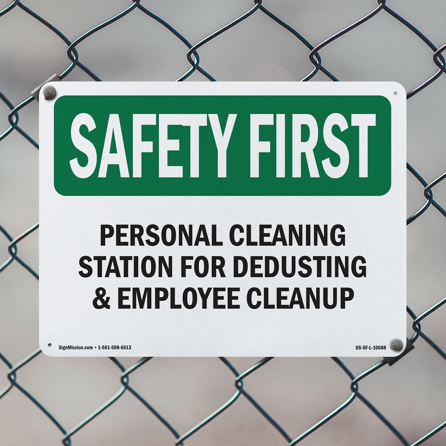 Personal Cleaning Station For Dedusting OSHA SAFETY FIRST Sign, Decal 5/10 Pack