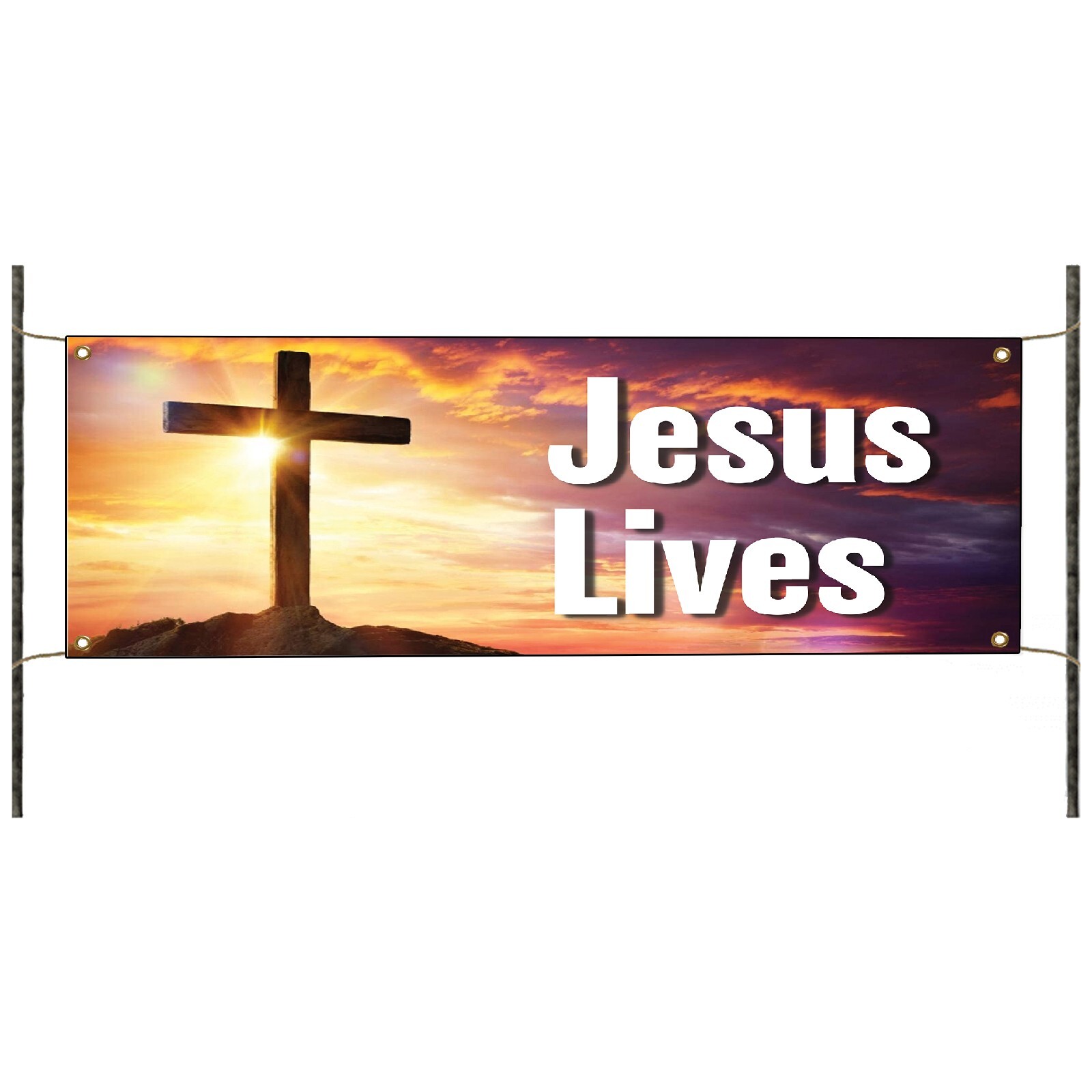 Jesus Lives Church Prayers Advertising Vinyl Banner Sign With Metal Grommets