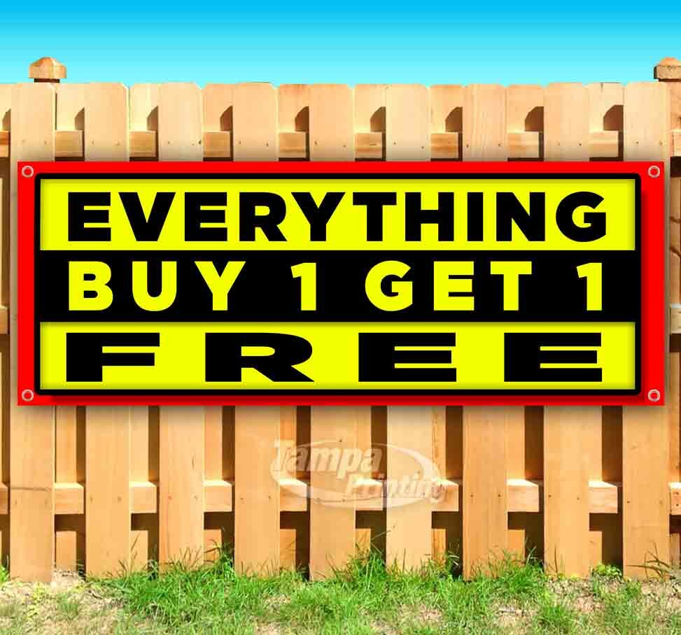 EVERYTHING BUY 1 GET 1 FREE Advertising Vinyl Banner Flag Sign USA SALE