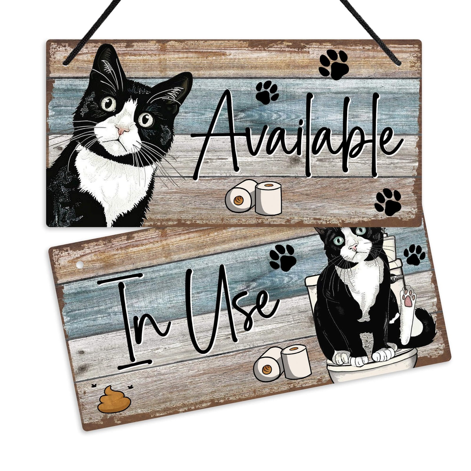 Restroom Door Sign, In Use Available Bathroom Door Double Sided, Vacant Occup…