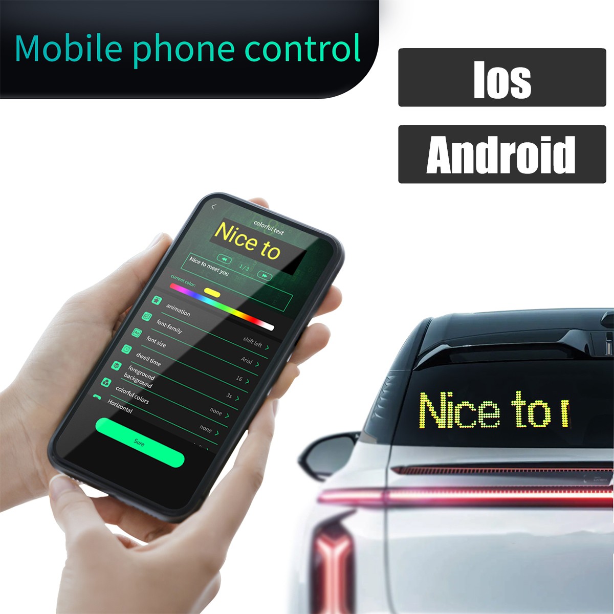 Programmable Window Display LED Light Screen Signal Car/ Home/ Shop DIY Voice