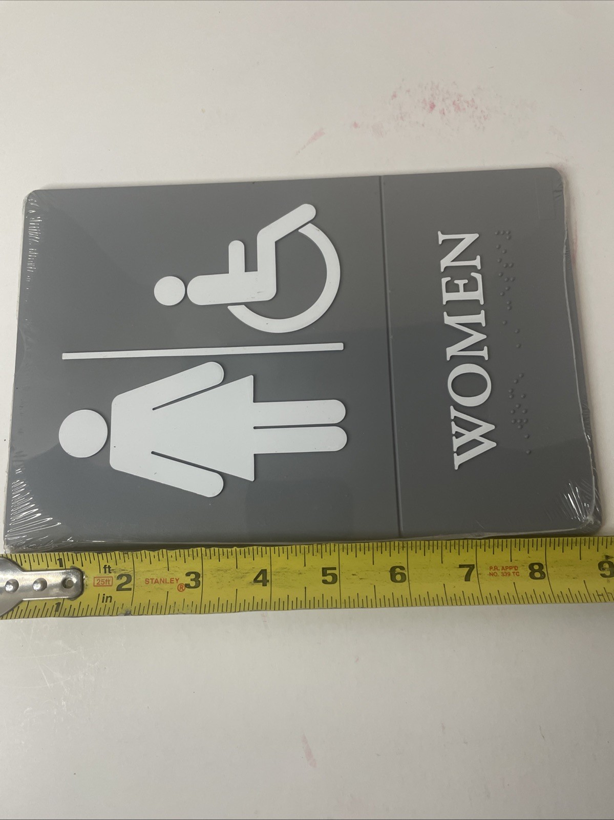 New Quarter ADA Signs WOMEN’S Restroom Handicap Wheelchair Accessible Gray/Grey