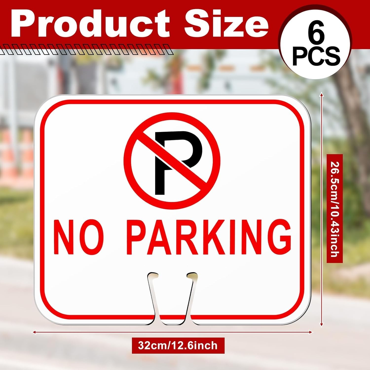 6 Pcs No Parking Signs Traffic Cone, 12.6 X 10.43 Inches Plastic Traffic Cone…