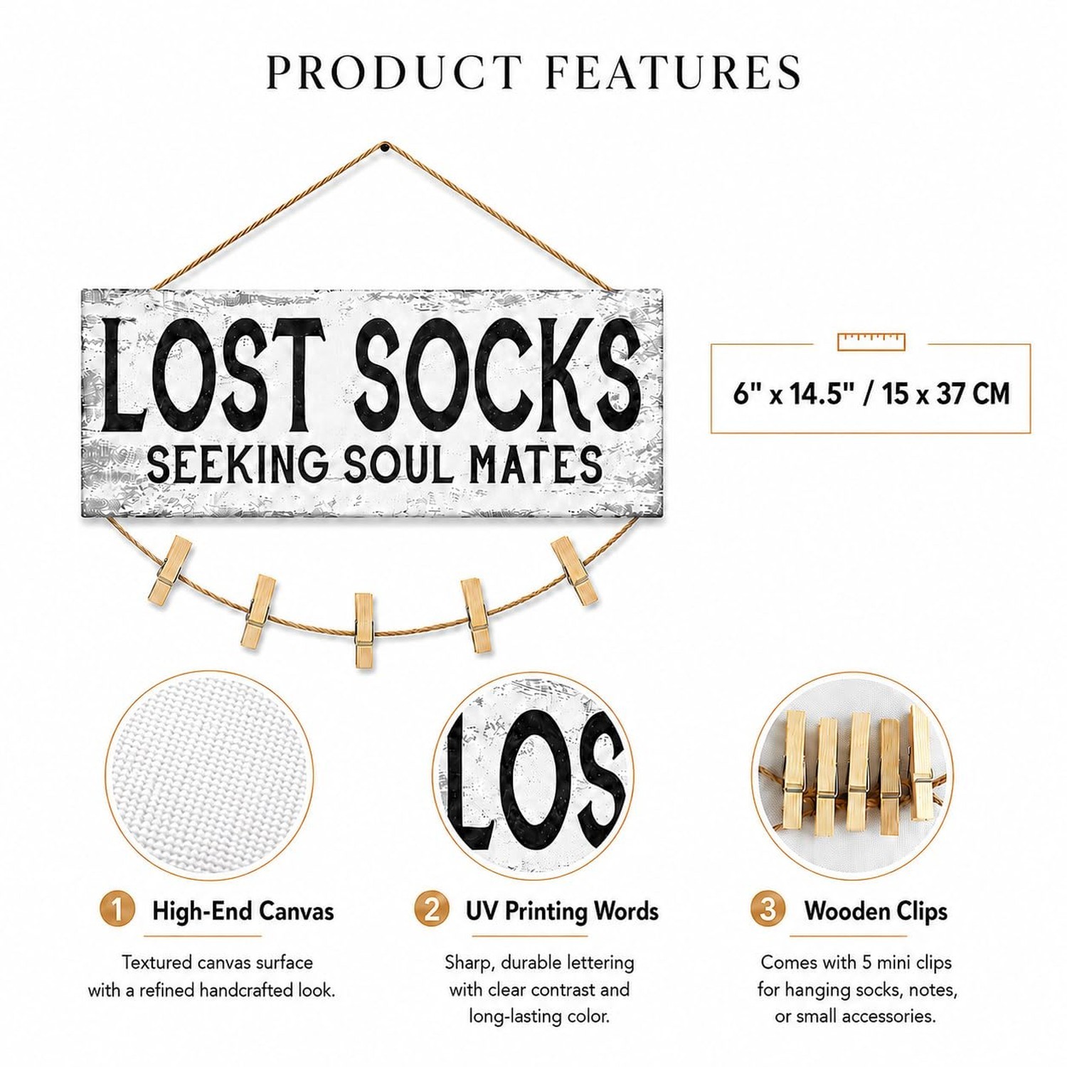 Laundry Sign Wall Decor, Lost Socks Laundry Sign, Rustic Sign Wall Art for Wa…