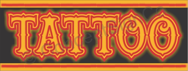 4’X10′ TATTOO BANNER XL Outdoor Sign Neon Look Tattoos Ink Piercings Shop BIG