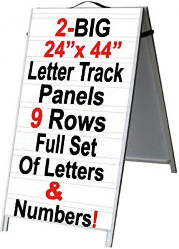 NEOPlex 24″ x 48″ Aluminum Sidewalk Sandwich Board A-frame Sign w/Letter Track