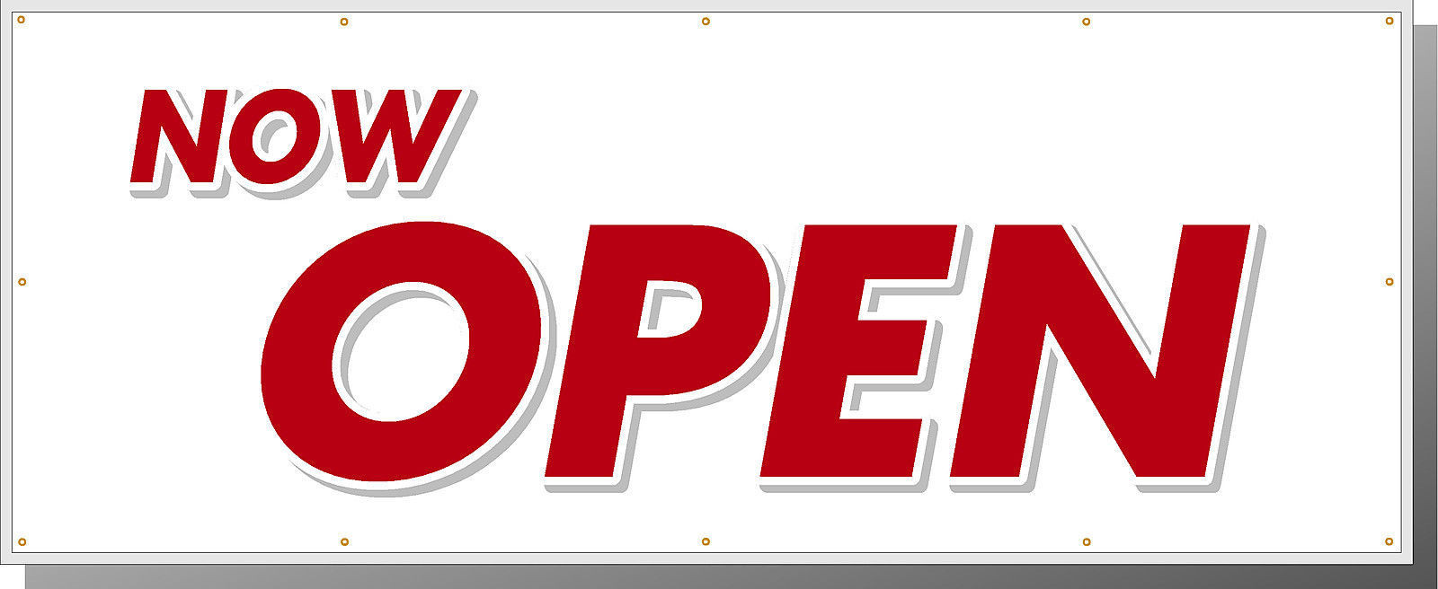 Banner “NOW OPEN” 60″ x 24″ 13 oz. Vinyl Banner By Highway Traffic Supply