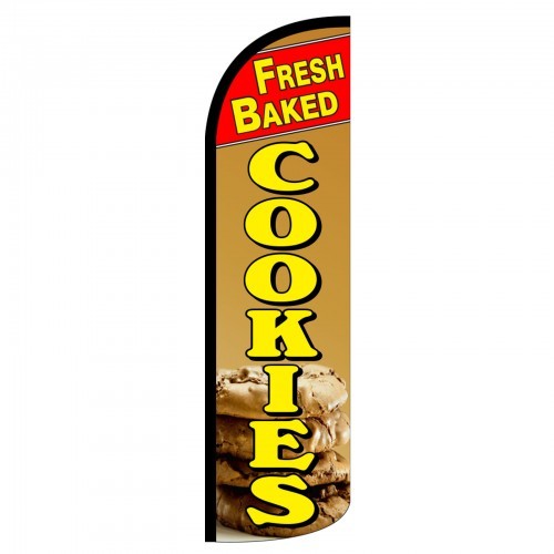 Fresh Baked Cookies Swooper Flag Only Windless 3′ Wide Sign Banner