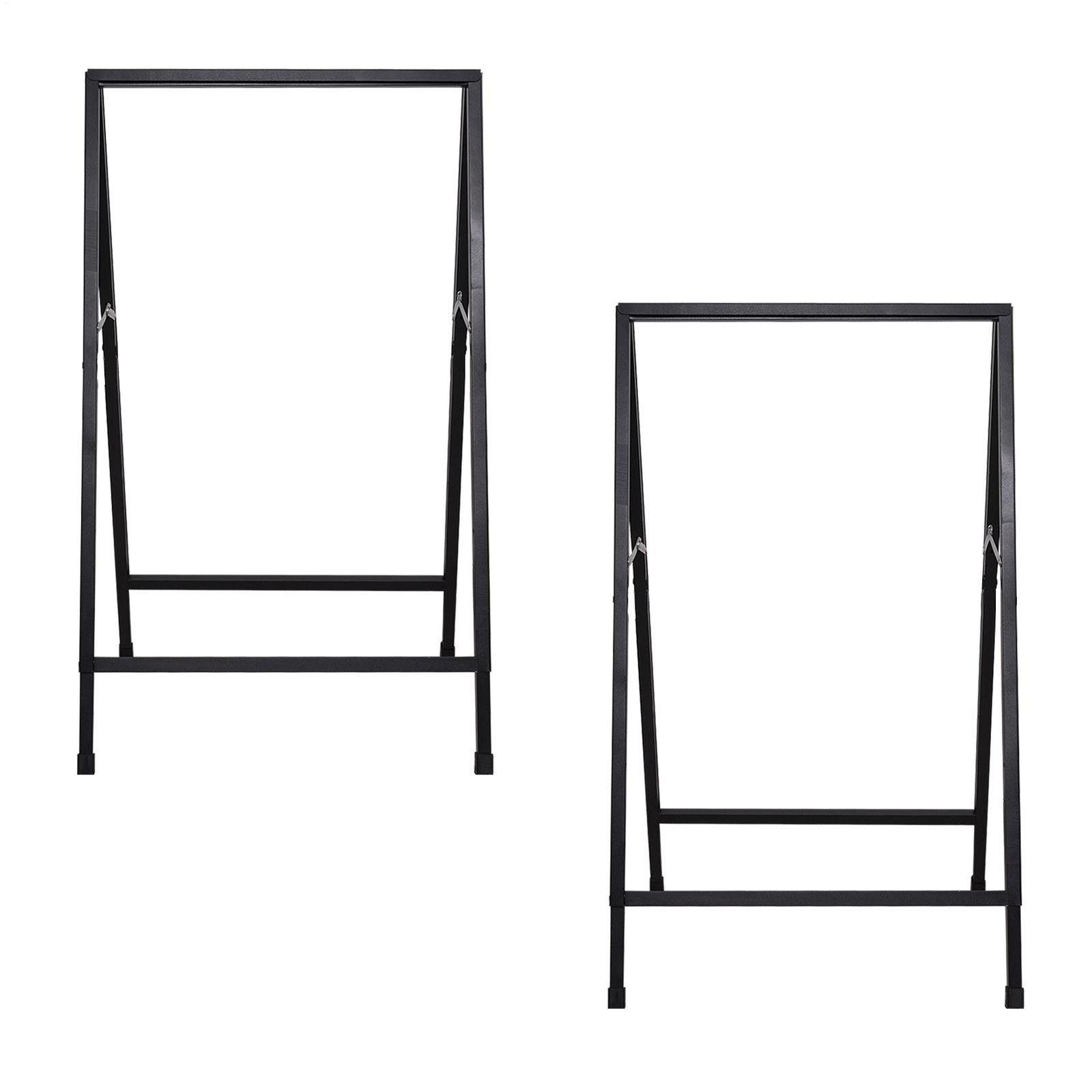 2x Heavy-Duty Double-Sided Metal A-Frame Sidewalk Sign Holder Stand 24″x36″