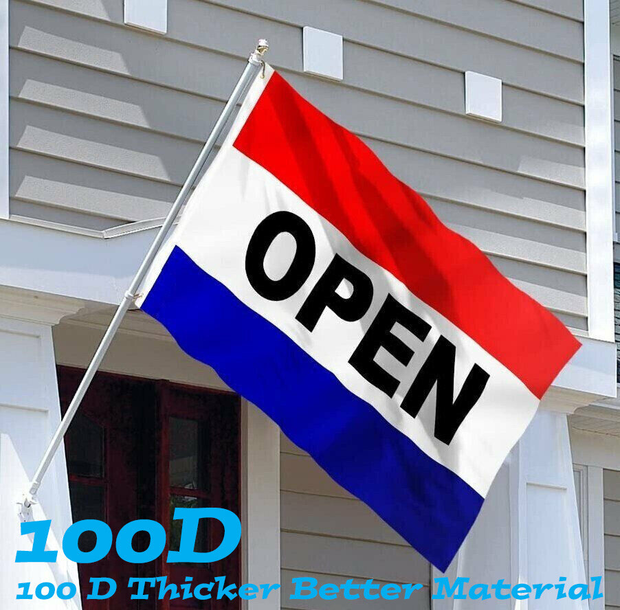 OPEN Flag Red White Blue Store Banner Advertising Pennant Business Sign 3×5