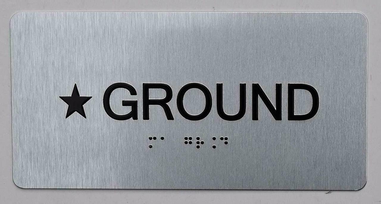 Star Ground Floor Number Sign Silver-Tactile Touch Braille Sign ……-ref0420