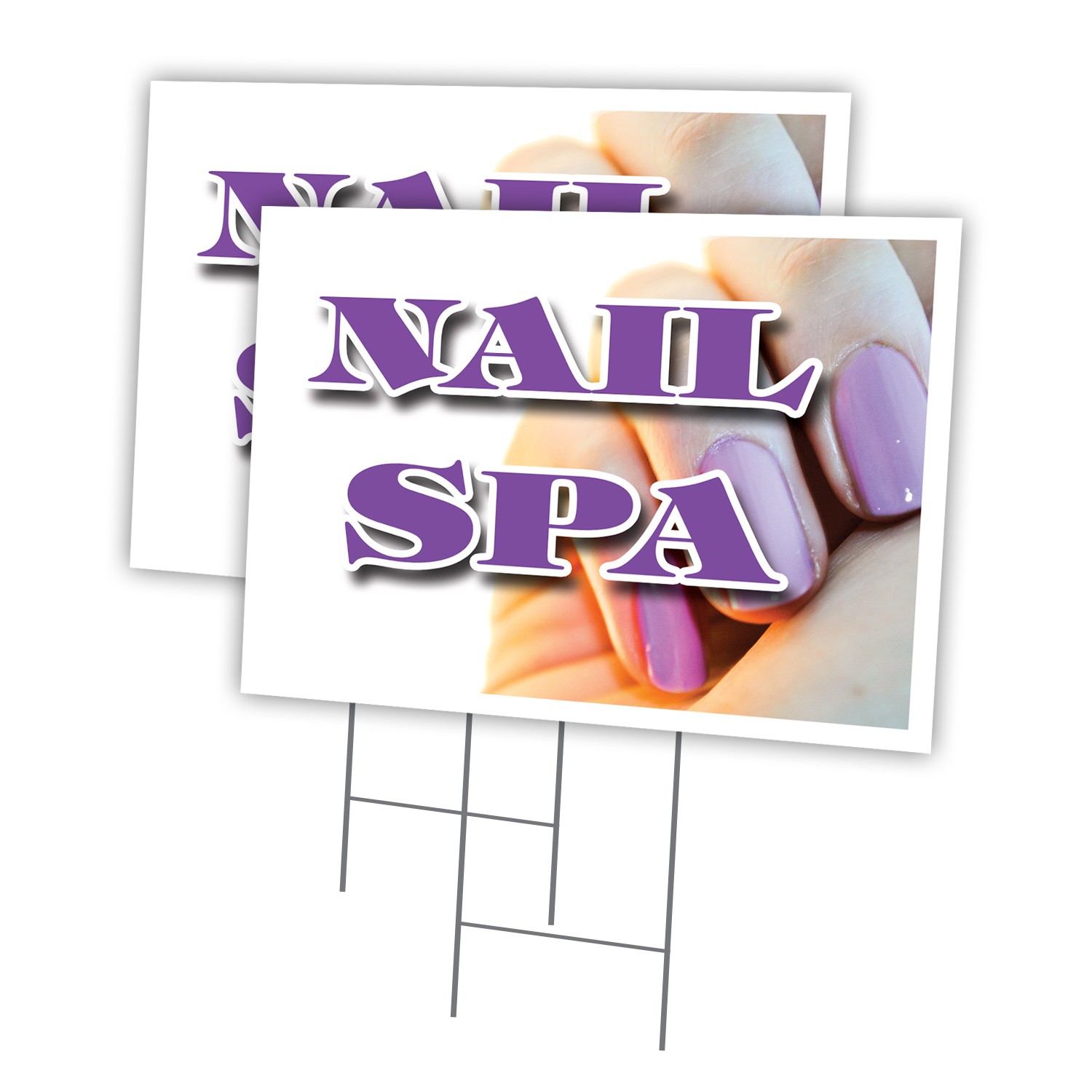 Nail Spa Multi-Pack of Yard Signs & Stake outdoor plastic coroplast window