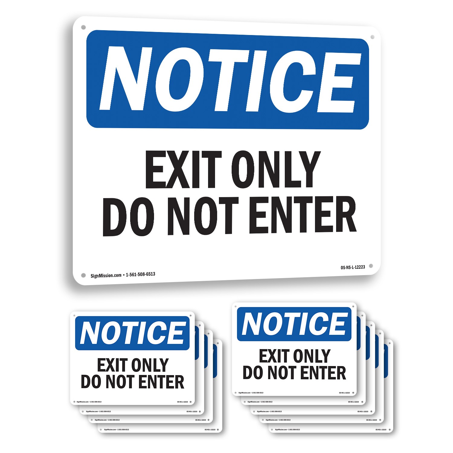 Exit Only Do Not Enter OSHA Notice Sign Metal, Plastic, Or Decal – 5 or 10 Pack