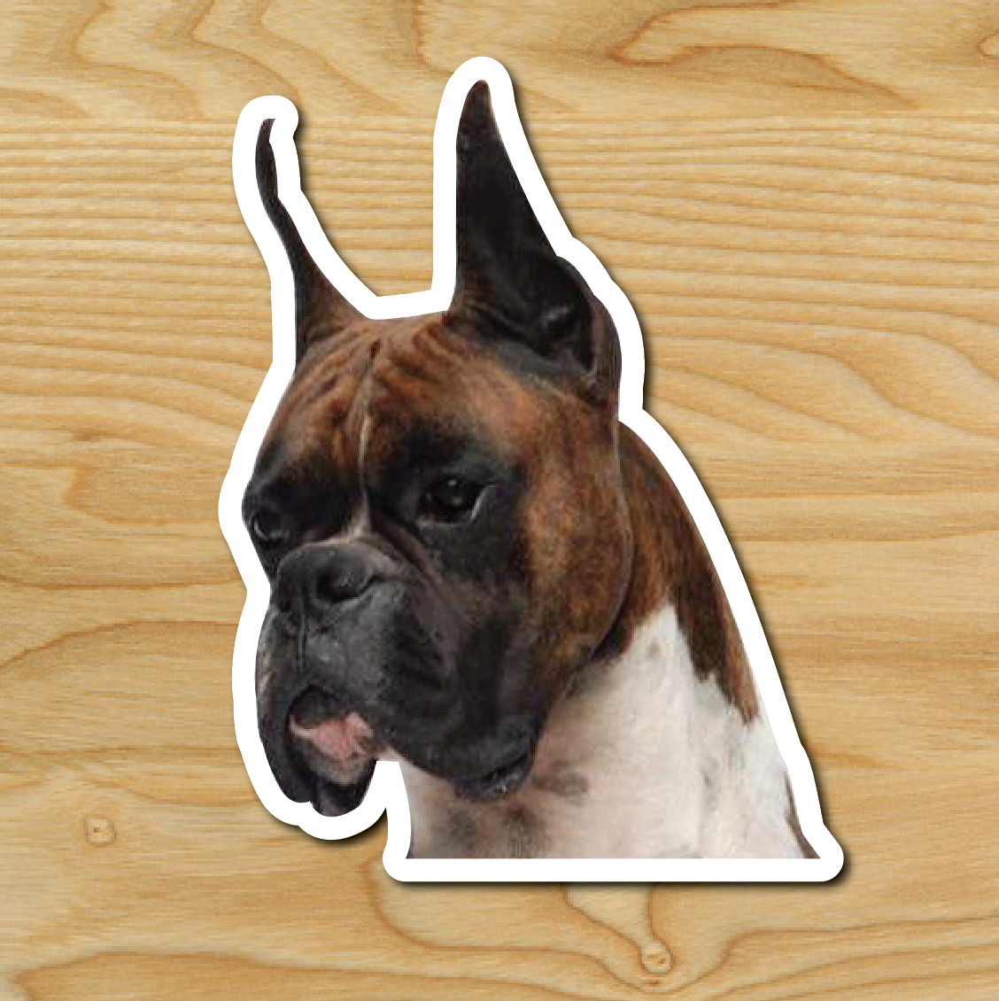 (1) BOXER DOG Peeper Sticker Window Peep Decal Car Auto puppy AKC 5″x3.7″ NEW
