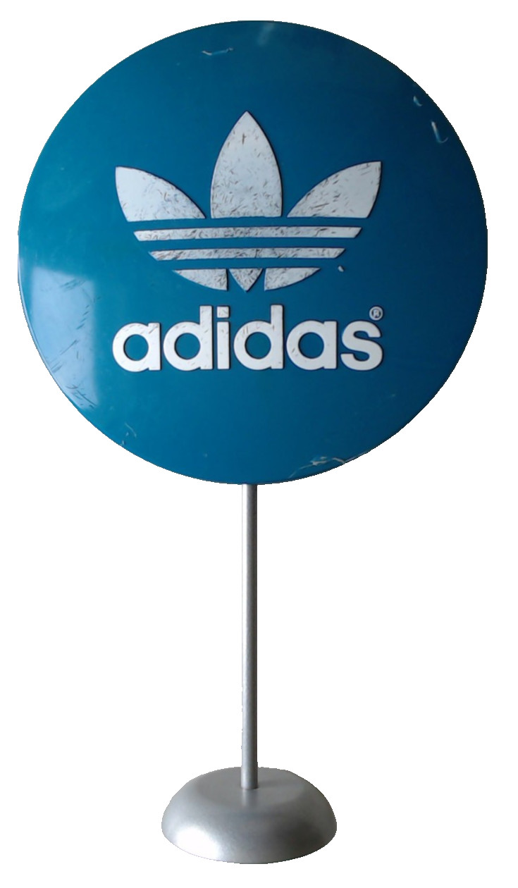 ADIDAS Originals Vintage Lollipop Sign Display Standup BLUE/TEAL