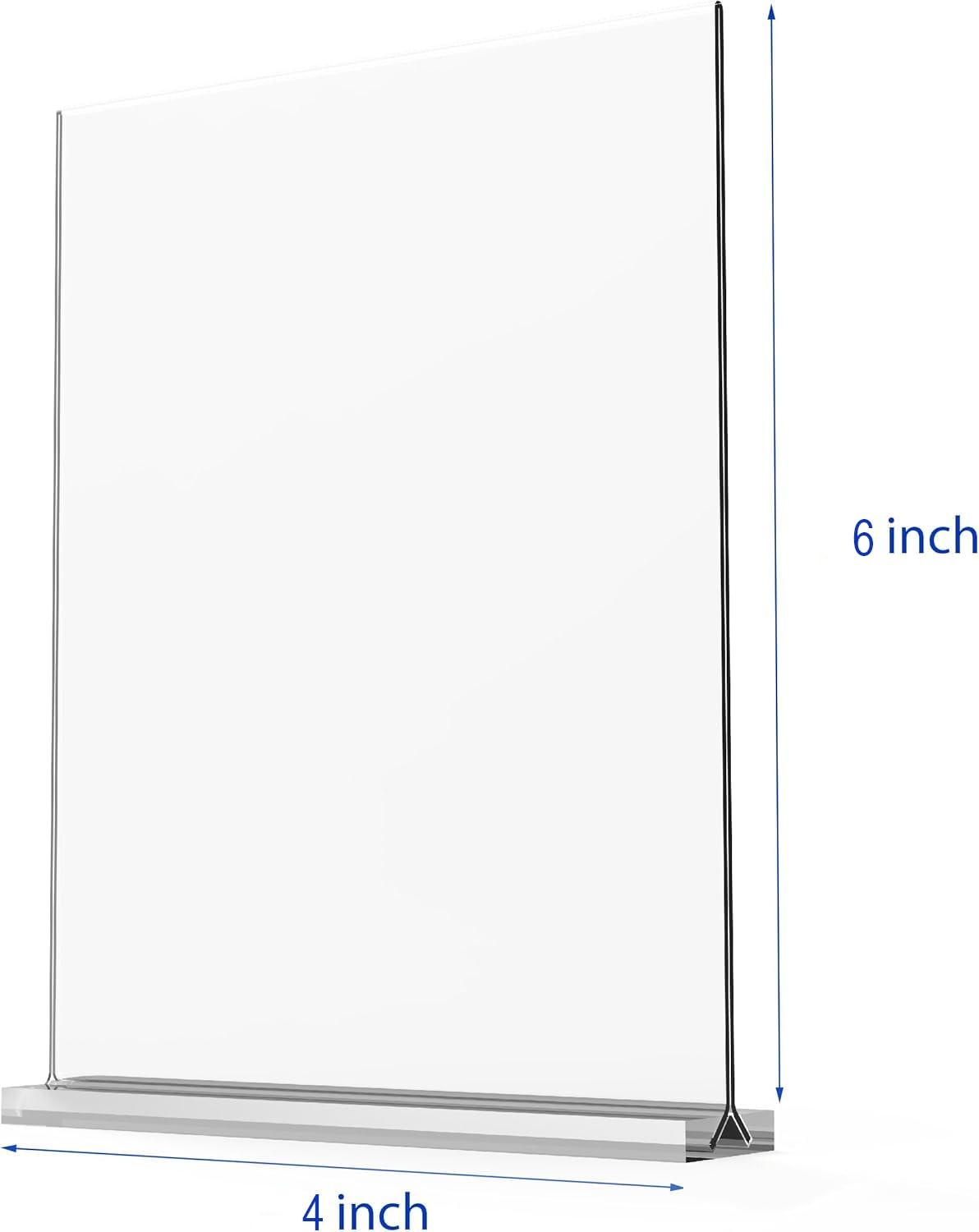 newnewshow 4×6 Inch Clear Acrylic Sign Holder, Display Stand, 6pack, clear