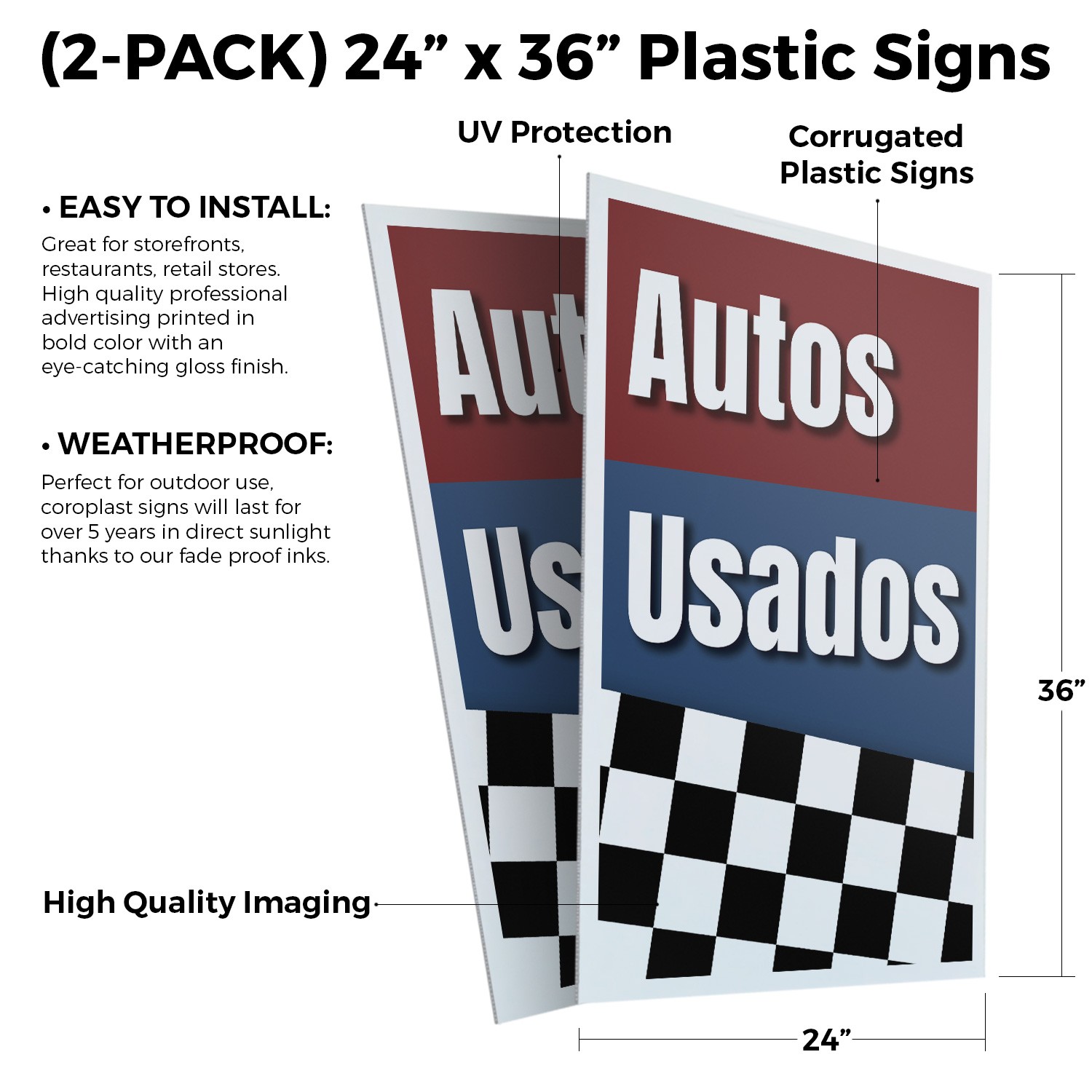 Autos Usados Heavy Duty A-Frame Sidewalk Sign Spanish Used Car Sales Reliable