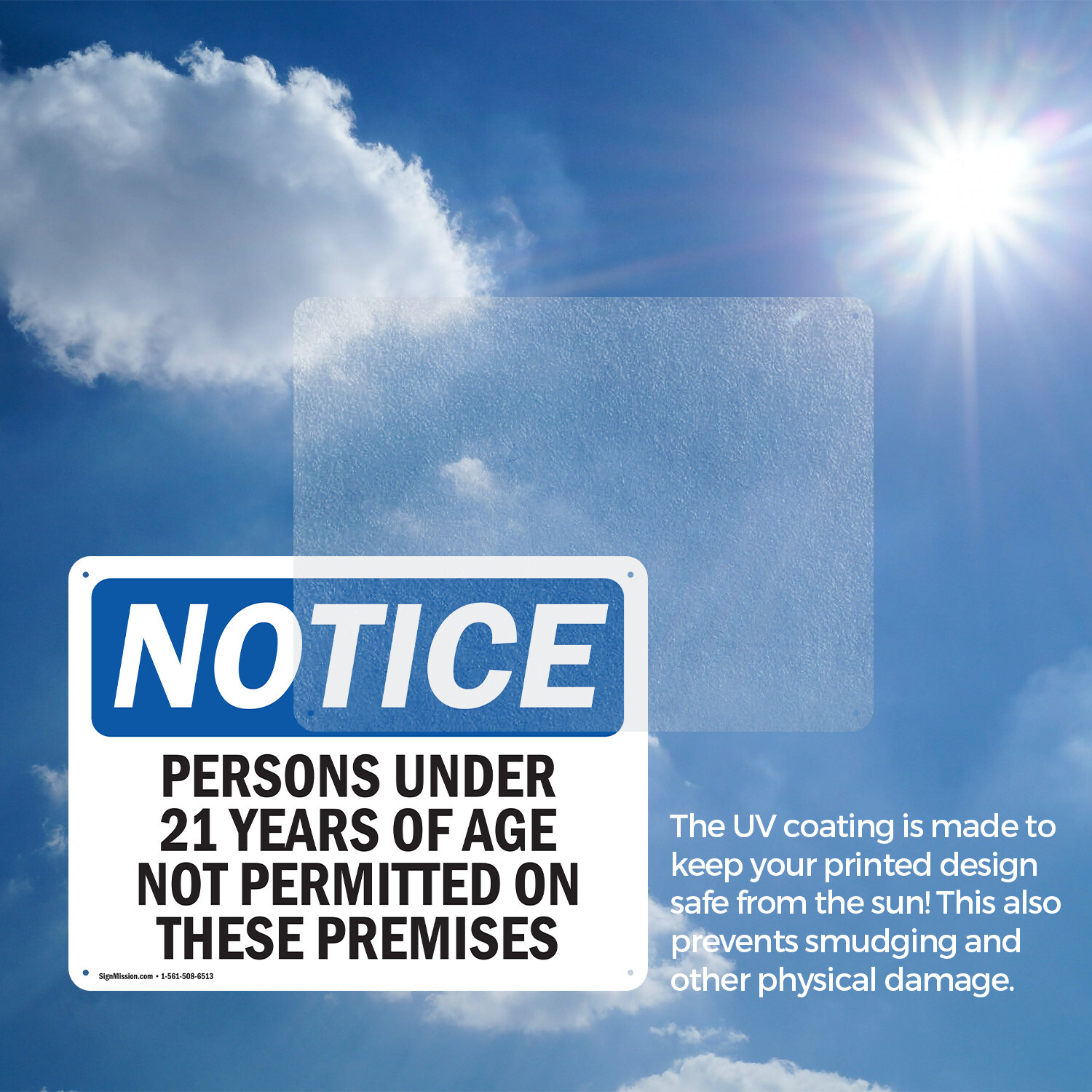 (2 Pack) Persons Under 21 Years Of Age Not Permitted OSHA Notice Sign Decal
