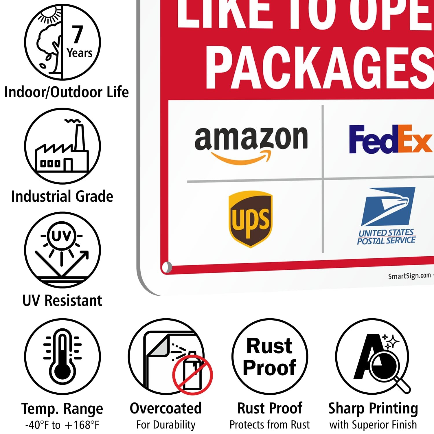Leave Packages outside Gate Dogs like to Open Packages Sign with Delivery Partne