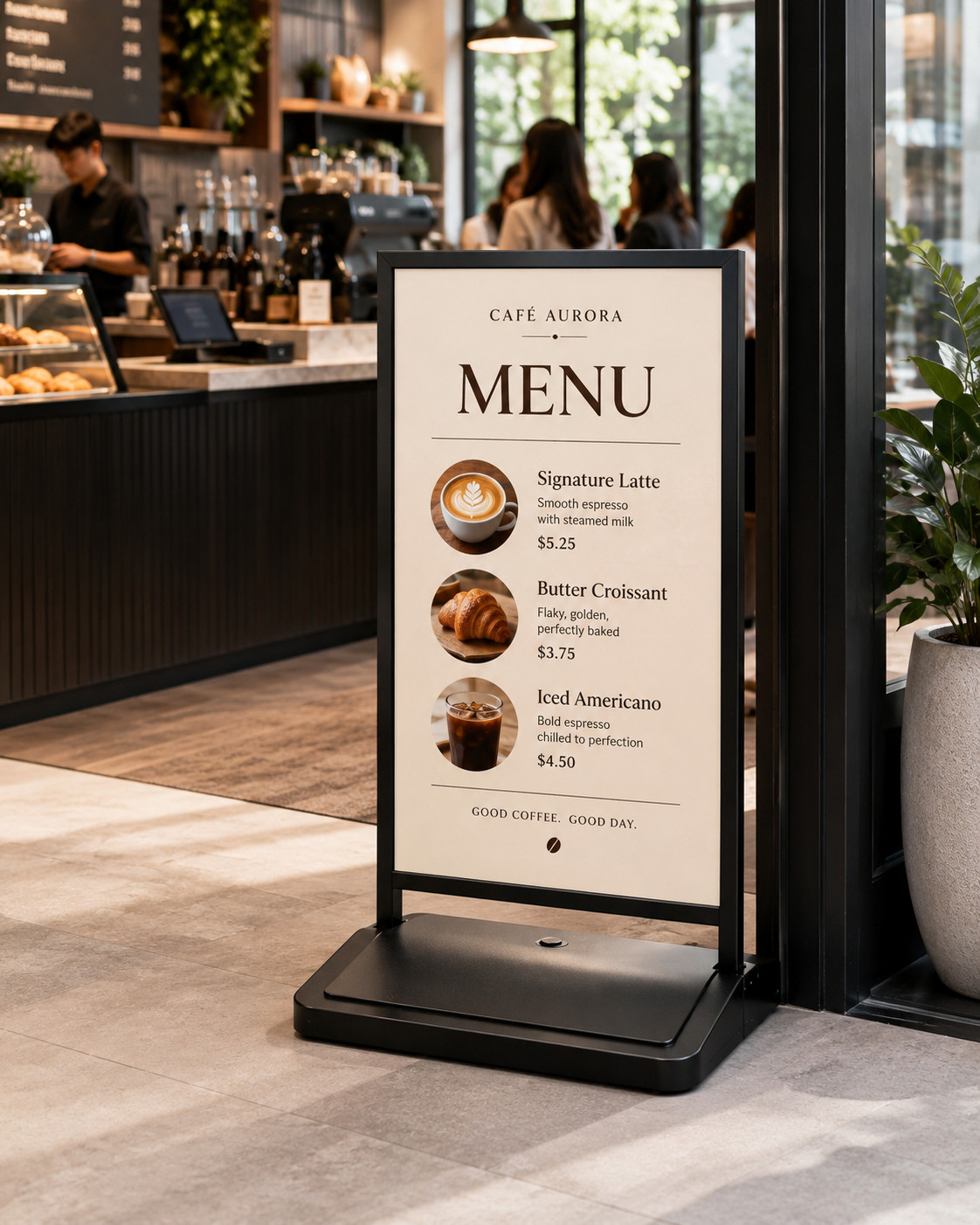 Floor Stand Sign Holder 23⅔”x35½” Indoor/Outdoor Sidewalk Refillable Water