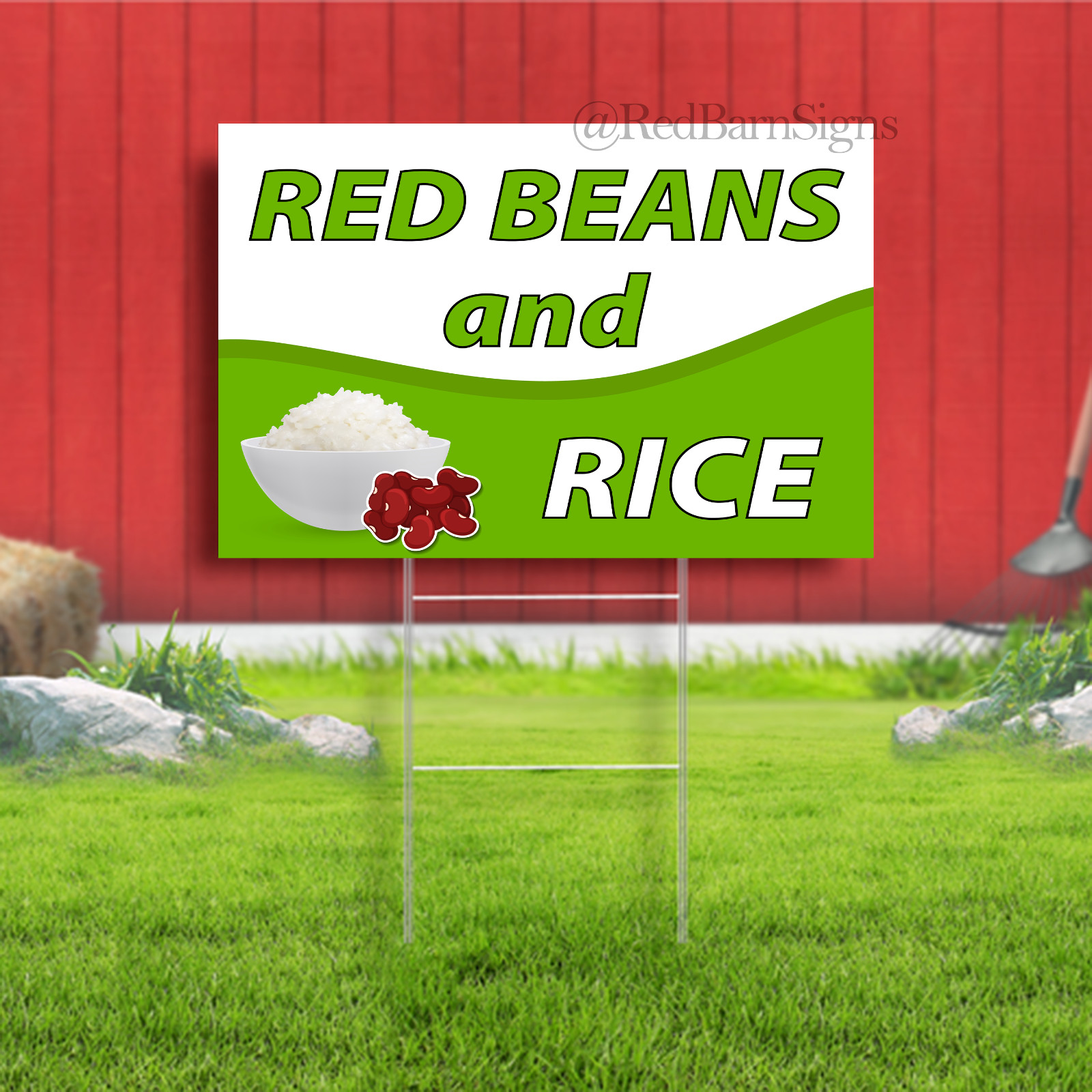 Red Beans And Rice Indoor Outdoor Yard Sign