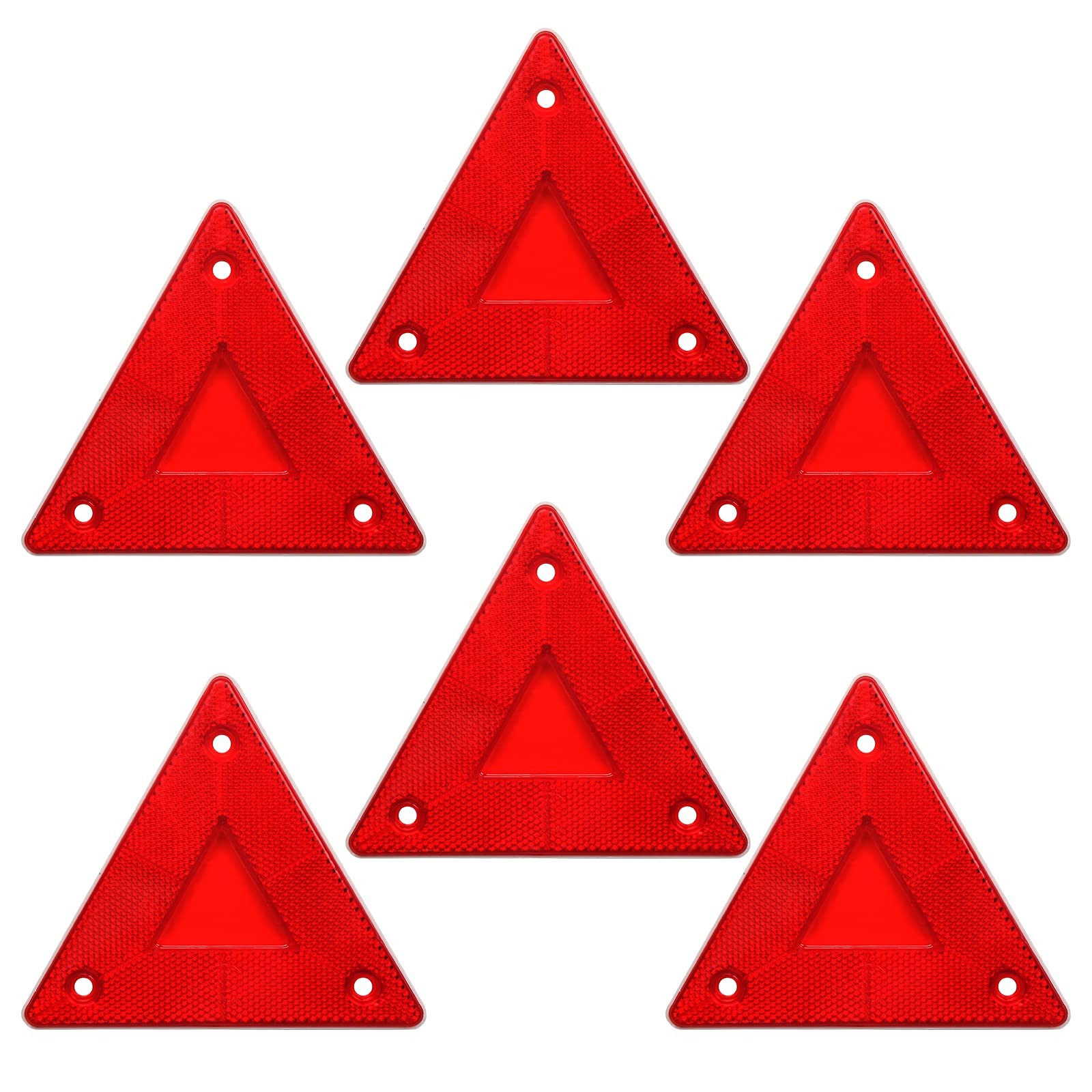 6Pack Red Safety Reflector Warning Sign, Slow Moving Vehicle Triangle Safety …