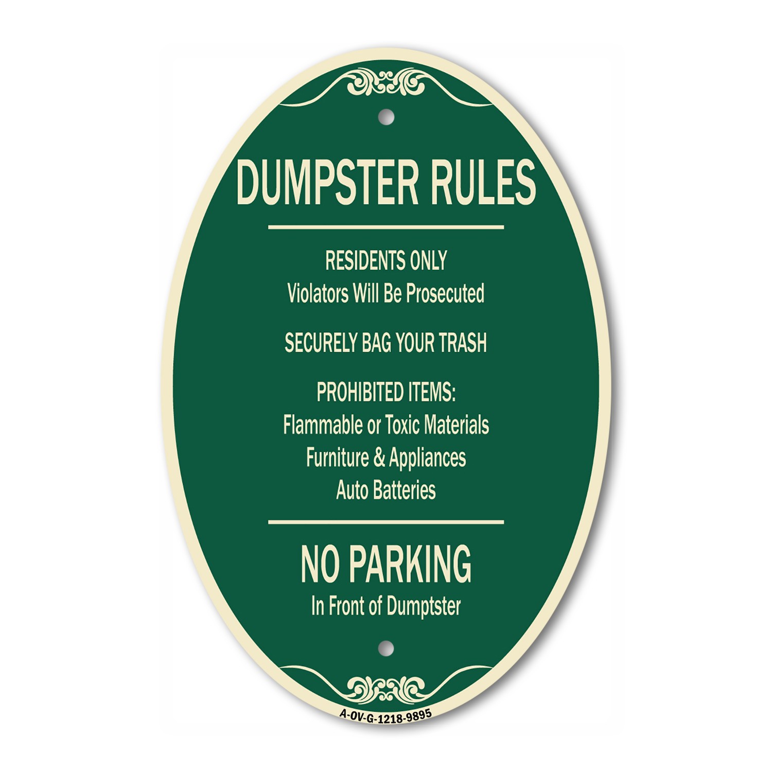 Designer Series – Residents Only Violators Prosecuted Bag Your Trash No Parking