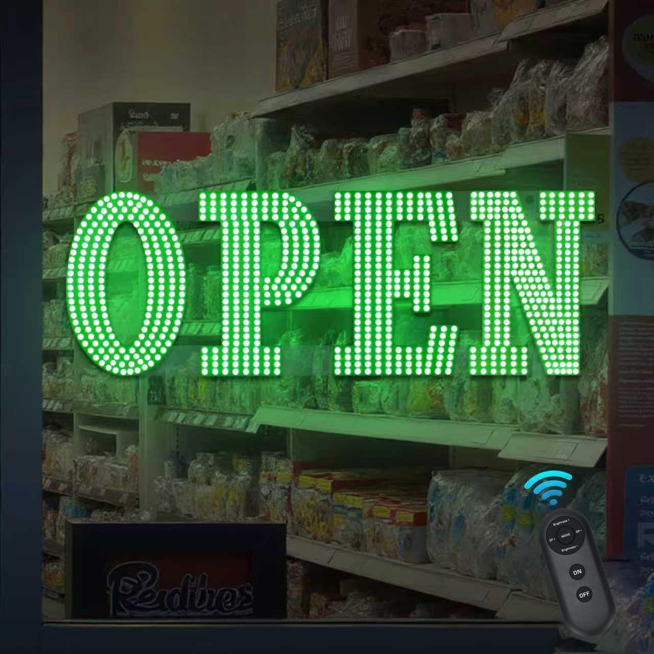 30″X10″ Large LED Open Sign for Business – Unique Design Super Bright Open Signs