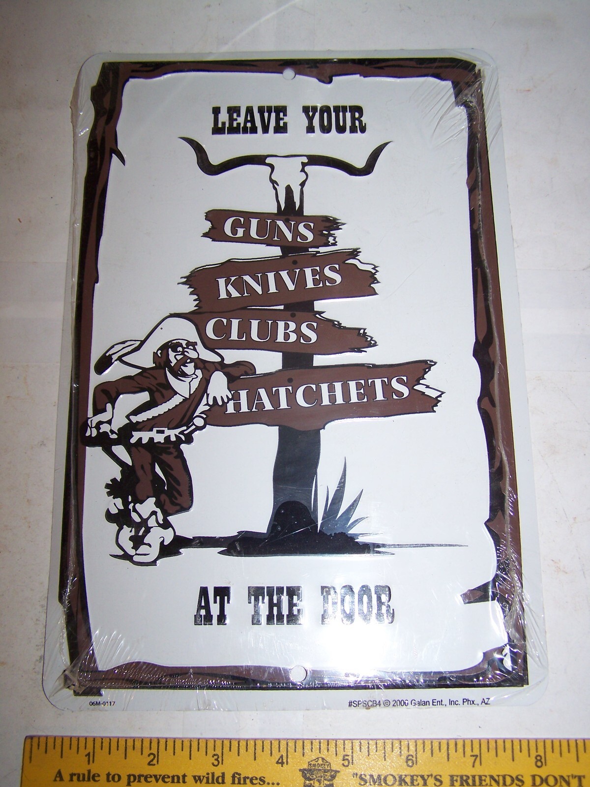 NEW Metal Sign Leave your Guns Knives Clubs Hatchets at the door Weapons