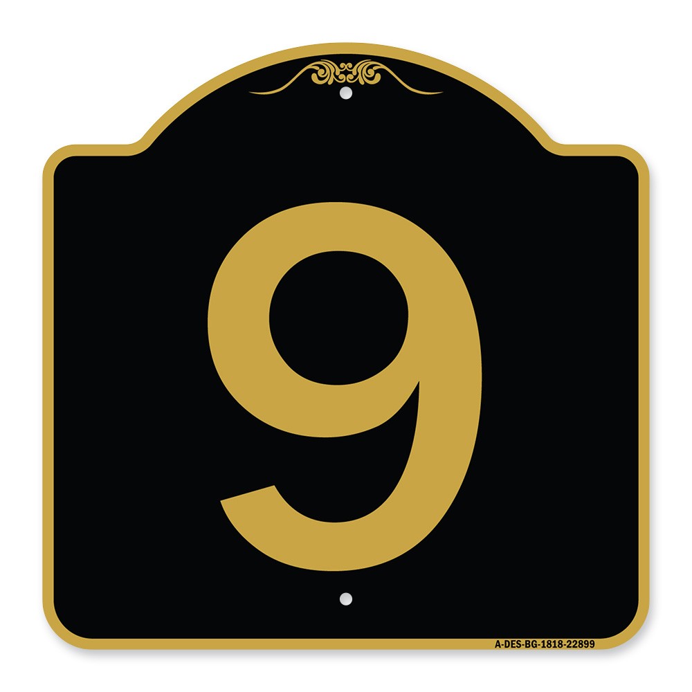 Designer Series – Sign with Number ‘9 Heavy Gauge Aluminum Architectural Sign