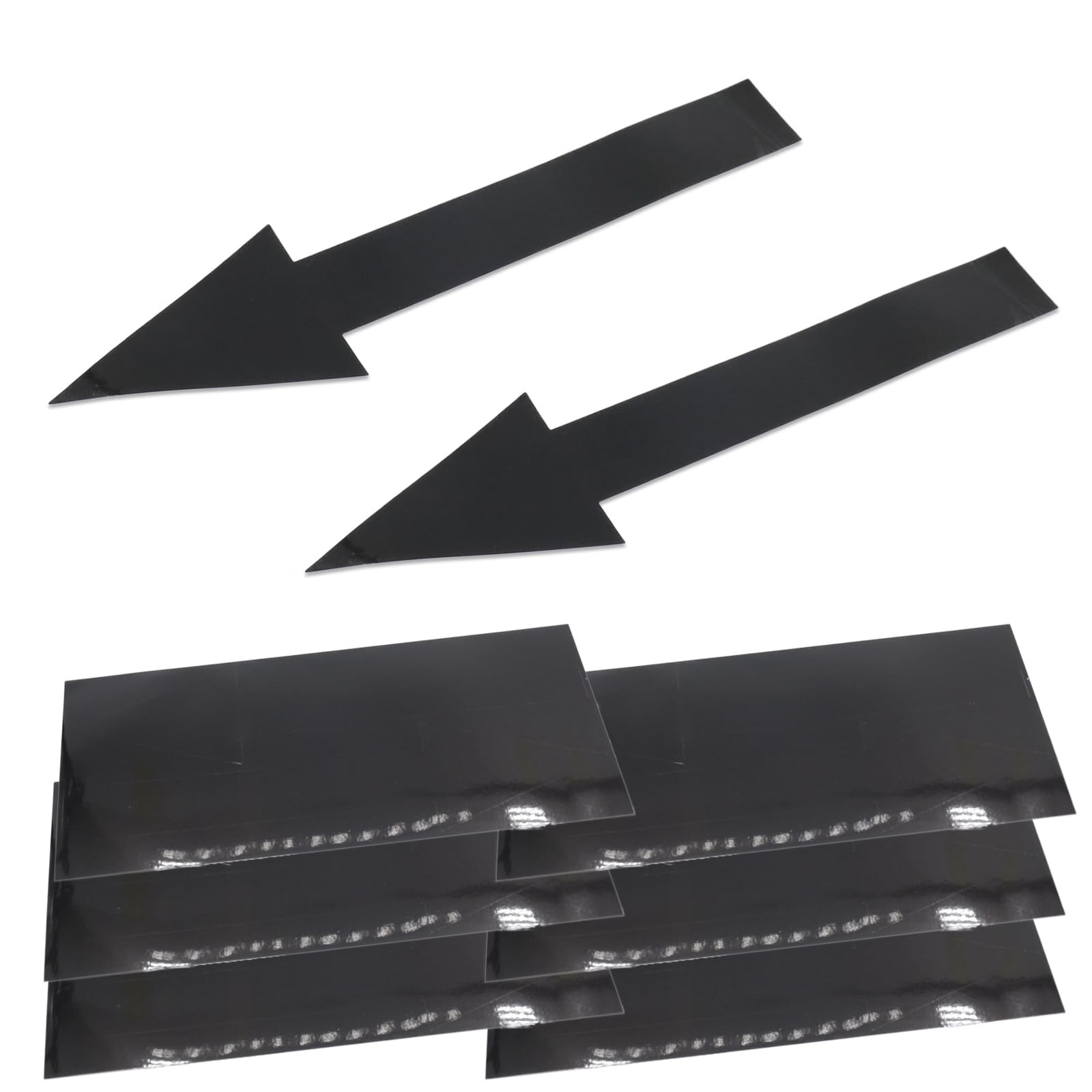 8 x 2 inch Black Arrow Sign Stickers, 12 Pack Waterproof PVC Removable Self Adhe