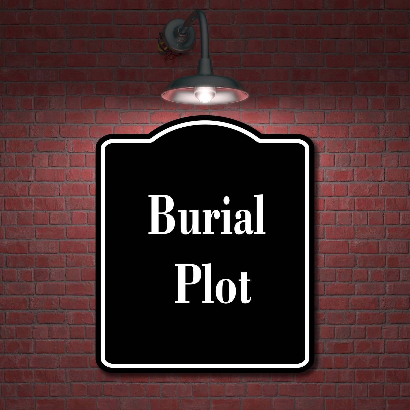 Burial Plot BLACK Aluminum Composite Sign