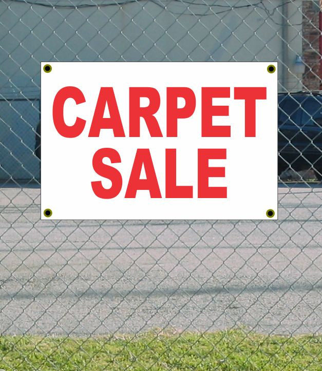 2×3 CARPET SALE Red & White Banner Sign NEW Discount Size & Price