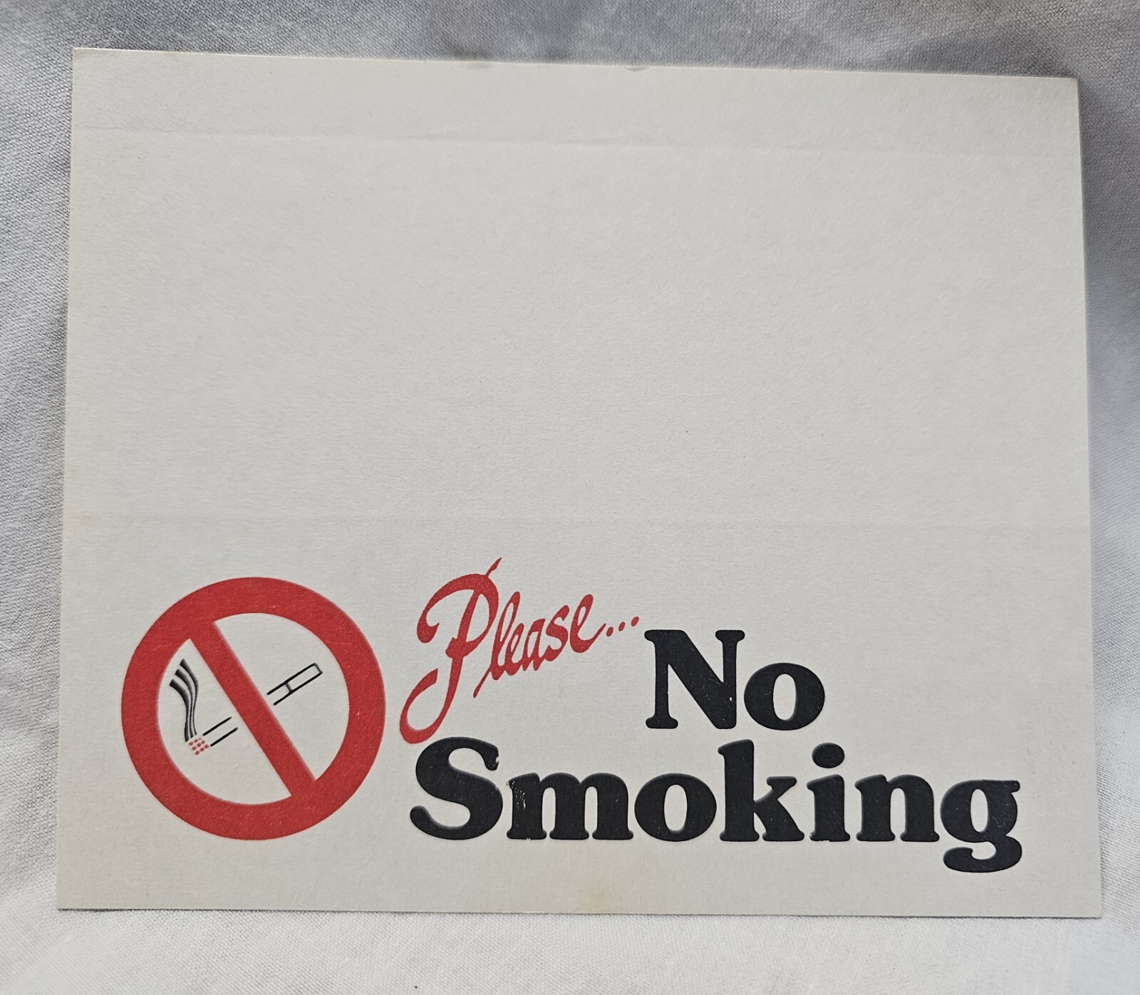 4 Vintage 4¼” × 5¼” Please No Smoking Foldable Sign Table Plaque Card Lot 1960’s