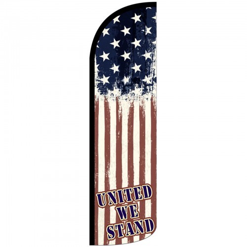 United We Stand Swooper Flag Only Windless 3′ Wide Sign Banner USA