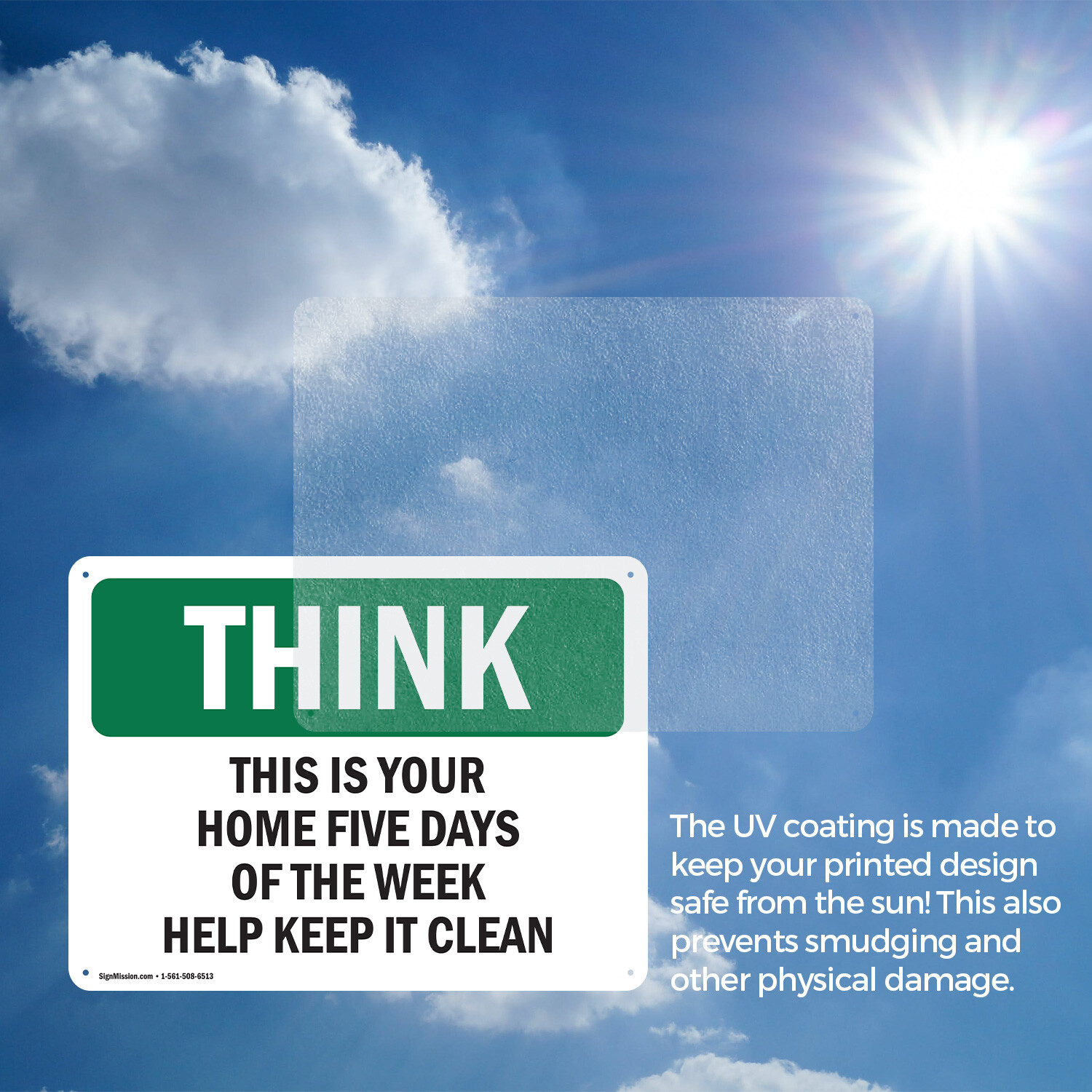 (2 Pack) Home Five Days Of The Week Help Keep It Clean OSHA Think Sign Decal