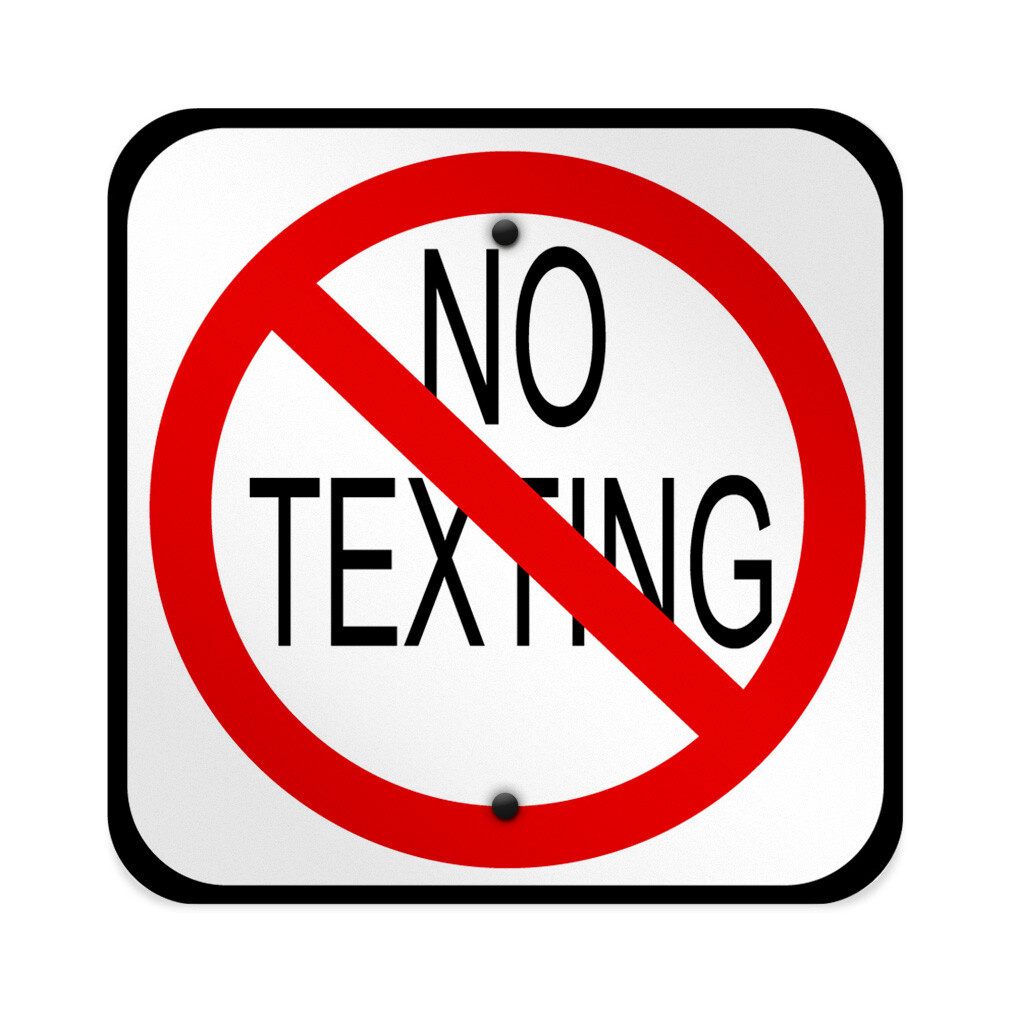 Aluminum Square Metal Sign No Texting Prohibition Weatherproof Street