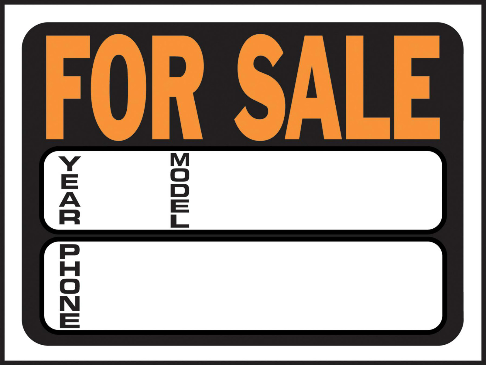 FOR SALE Windshield SIGN car truck boat window bRiGhT Orange Plastic HY-KO 3031