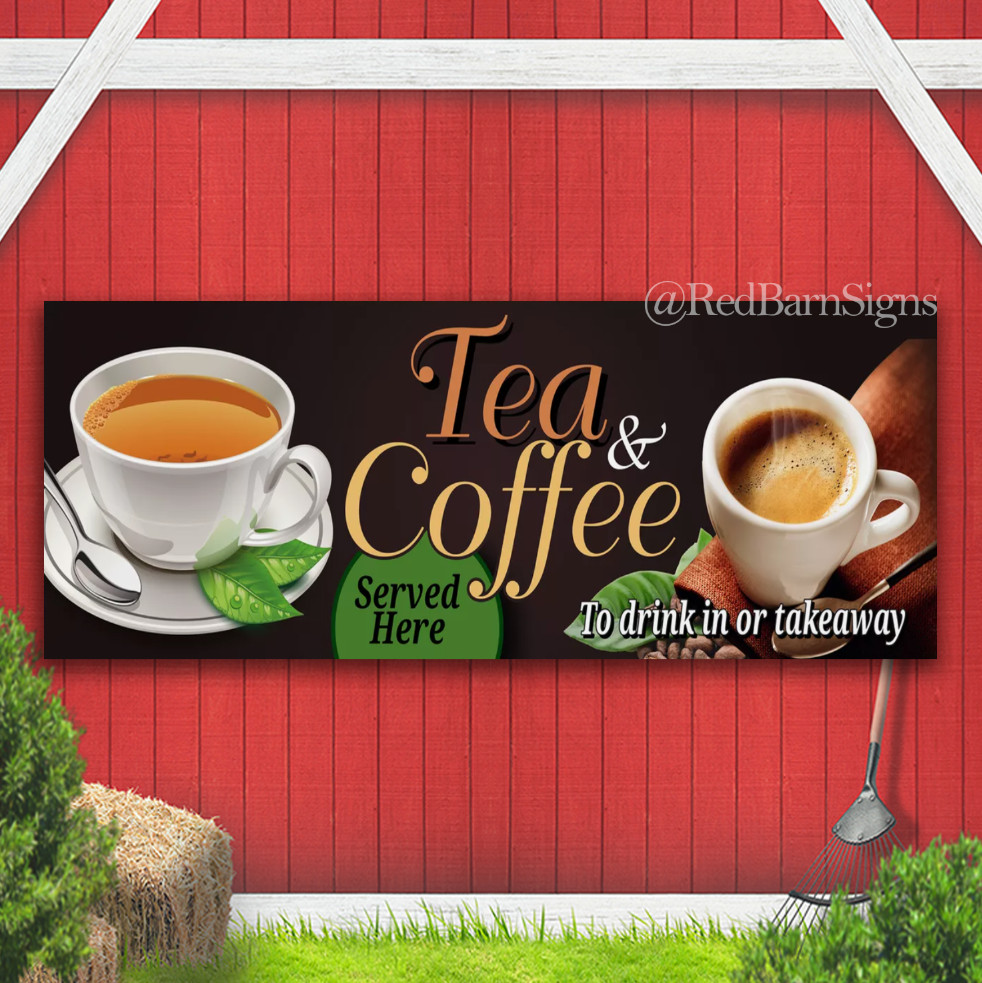 FRESHLY PREPARED FOOD SERVED ALL DAY Printed BANNER OUTDOOR SIGN Eyelets
