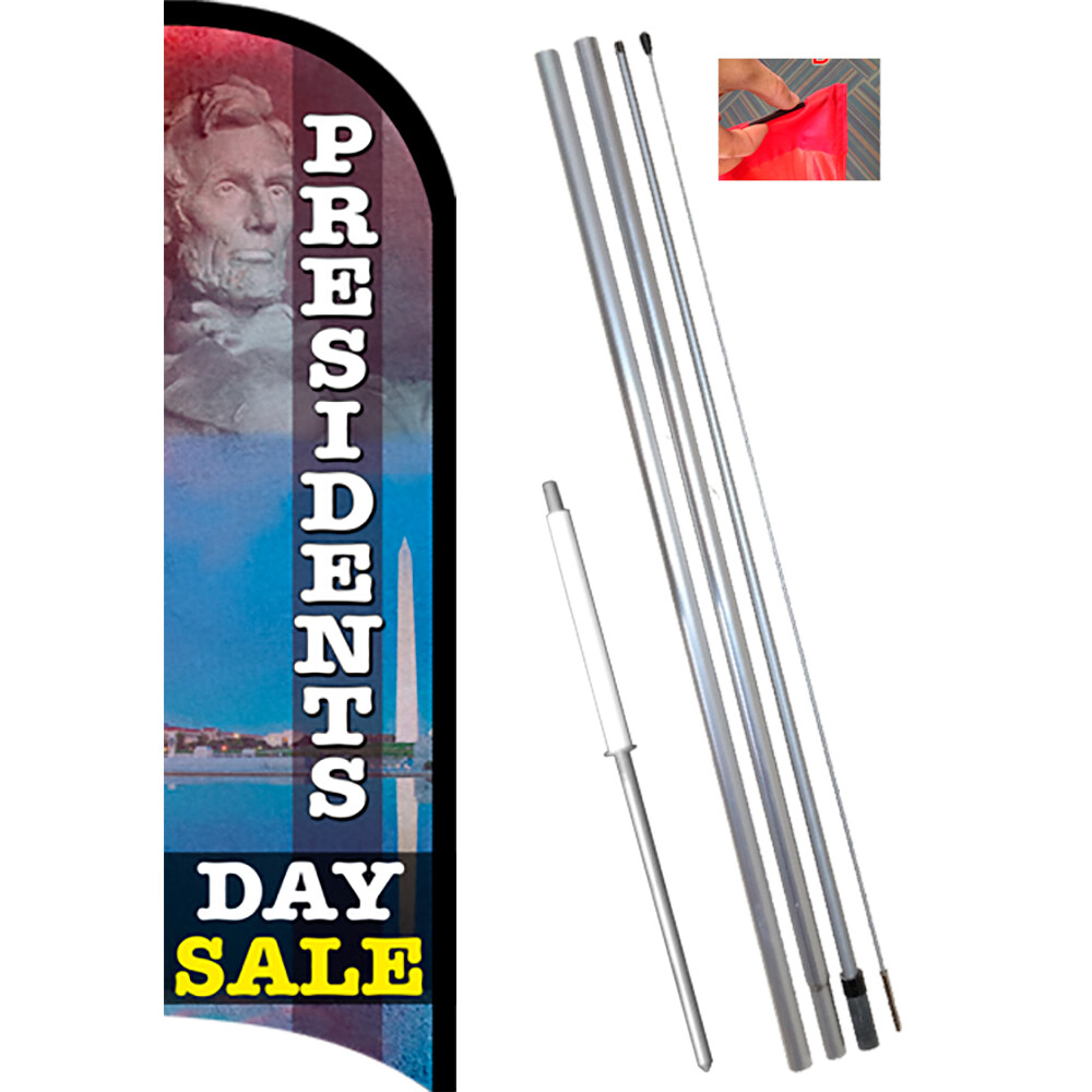 Presidents Day Sale Premium Windless Feather Flag Bundle (Complete Kit) OR Opti