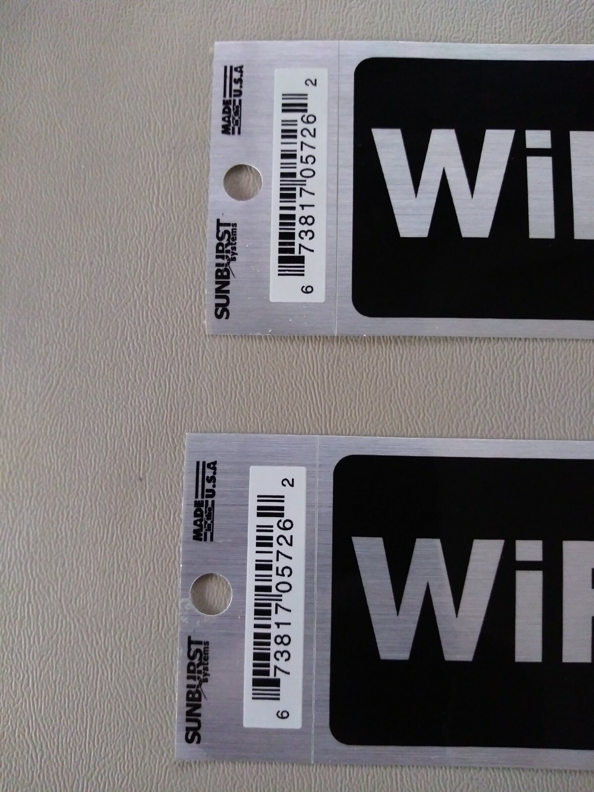 WiFi Available Stickers Self Adhesive Black With Silver Letters – Lot of 2 New