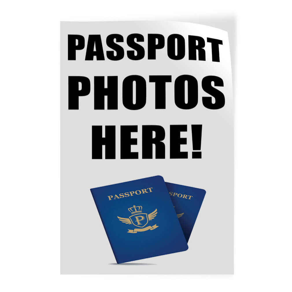 Door Decals Vertical Vinyl Stickers Passport Photos Here Industrial Vinyl