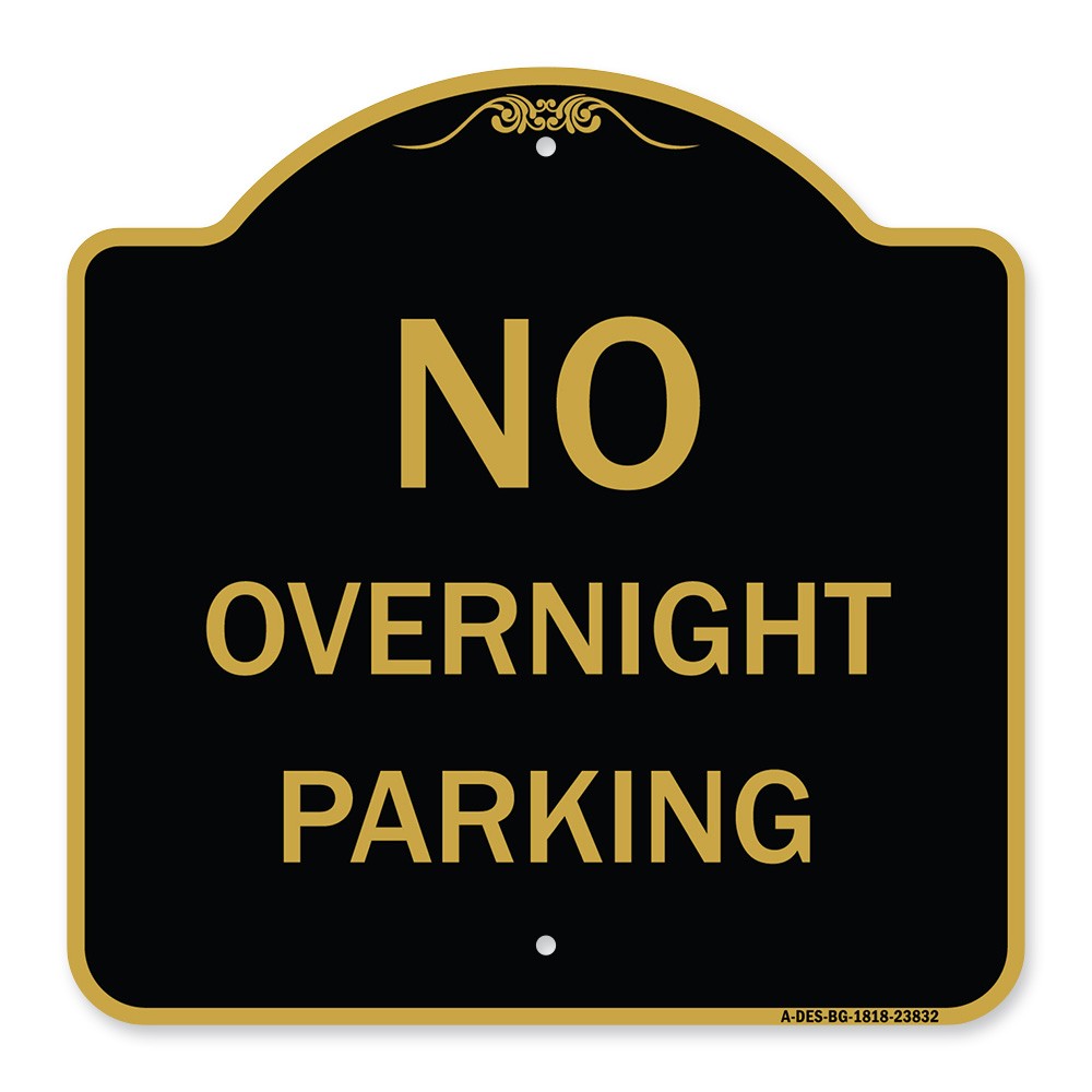 Designer Series – No Overnight Parking Sign Heavy Gauge Aluminum