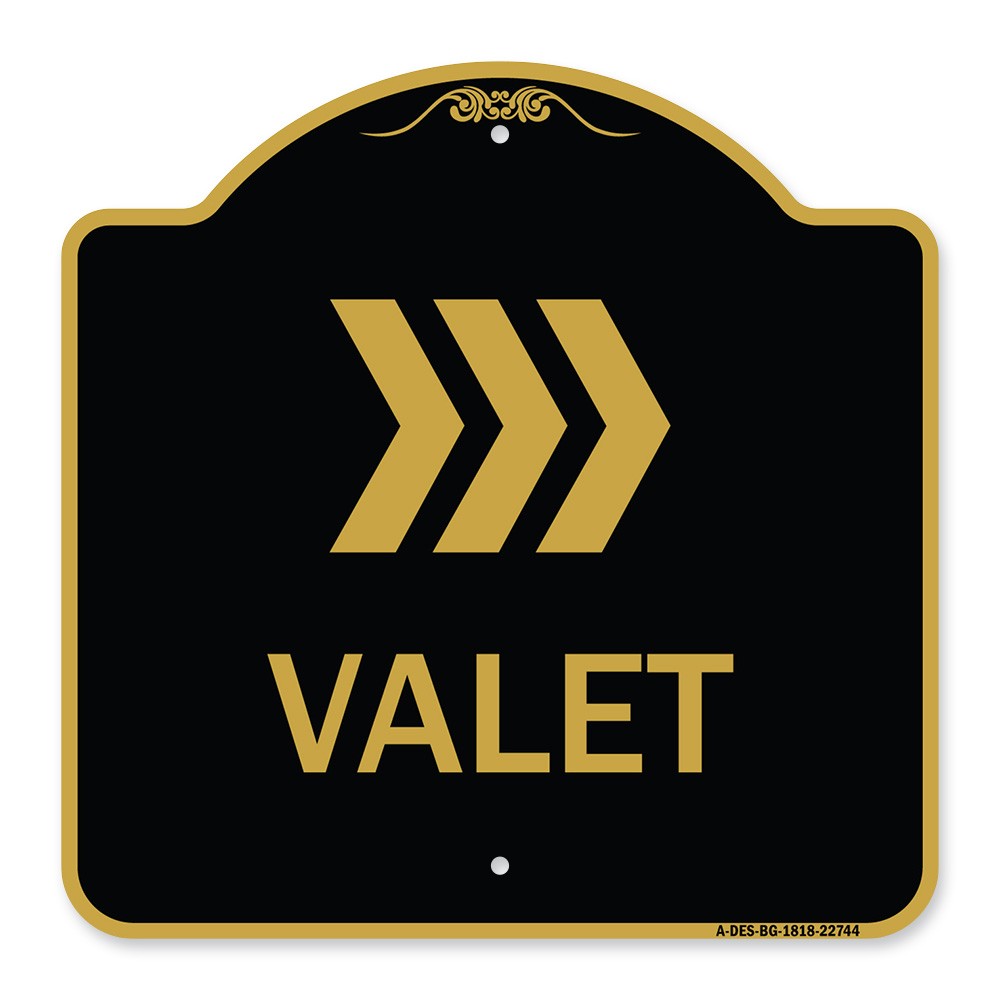 Designer Series – Valet Right Arrow Heavy Gauge Aluminum Architectural Sign