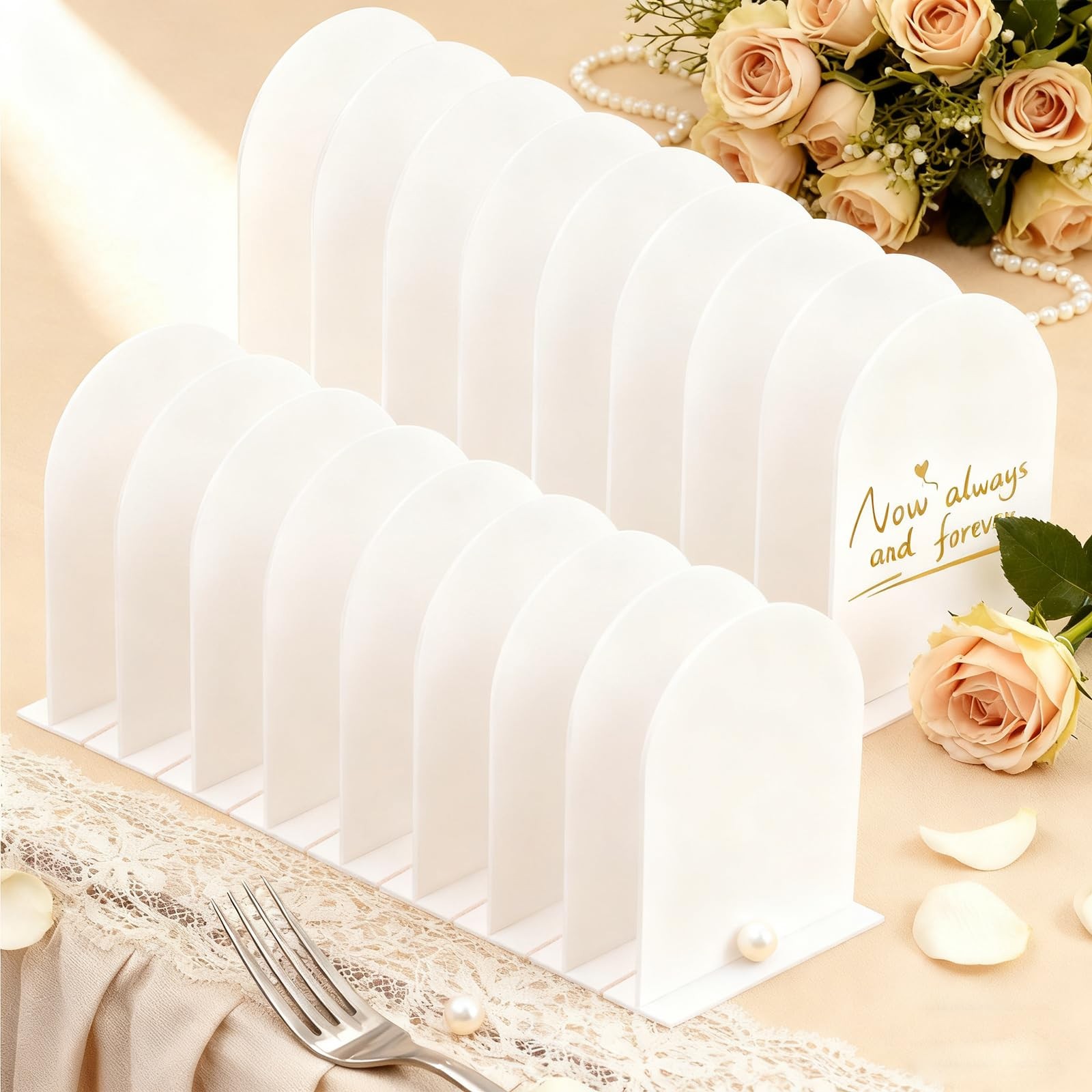 18 Pack Acrylic Wedding Signs 5×7 Inch DIY Blank Table Number Base White Arch