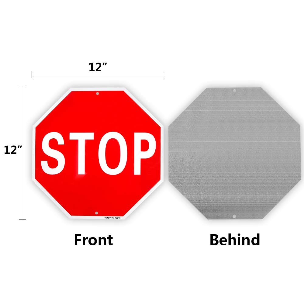 12×12 Inch Reflective Stop Sign Rust Free Aluminum Slow Warning Sign
