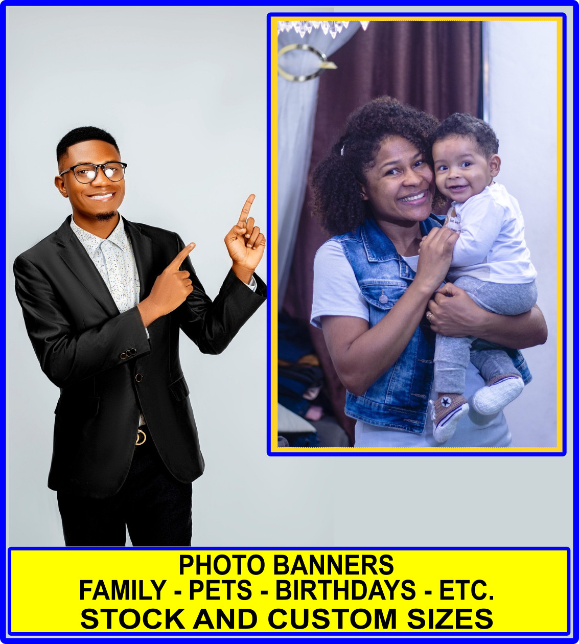 BIG PICTURE BANNERS – Your Favorite Pictures – Many Sizes-USA MADE-FAST DELIVERY
